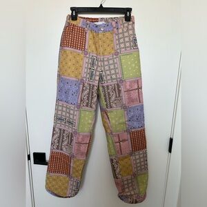 Sundae school pink dancheong patchwork paisley pant